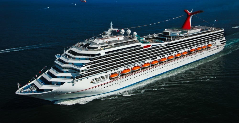 Carnival Liberty cruise ship at sea.